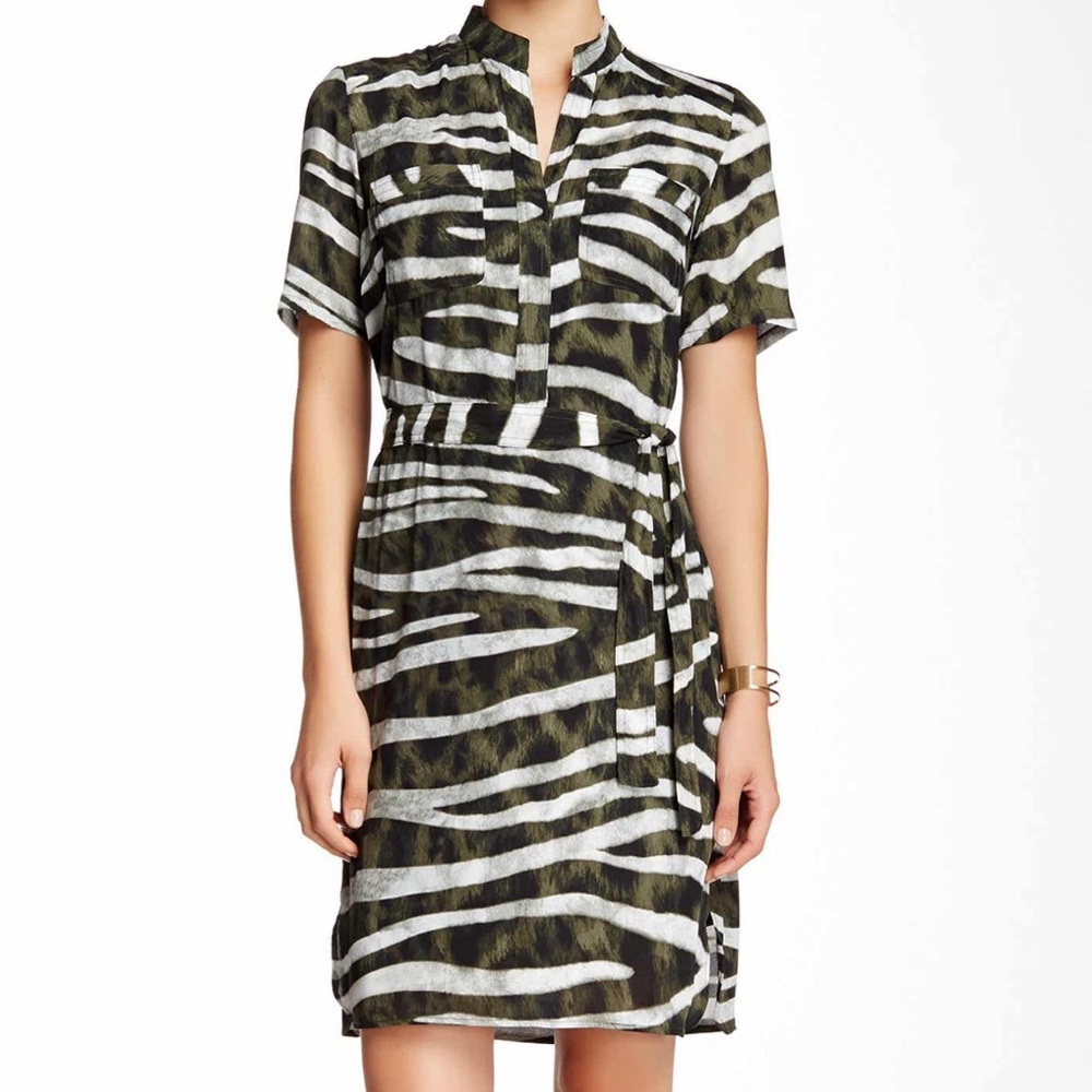 Zebra print short sleeve dress